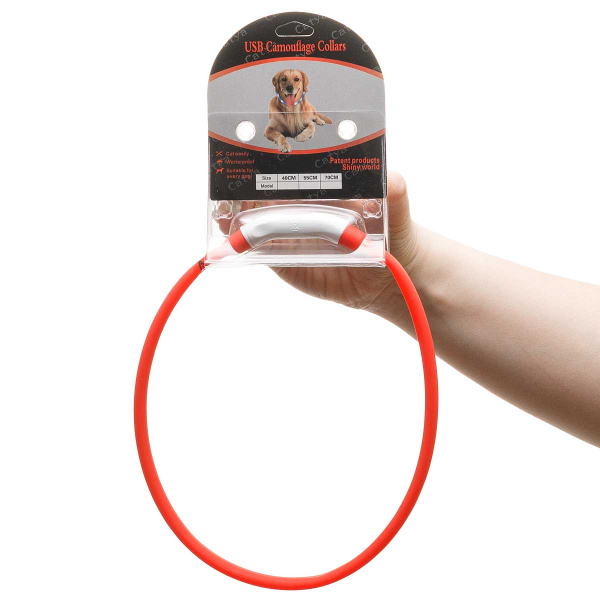 Ошейник 55*1,5см свет-ся 3реж микс USB NA2615 (144