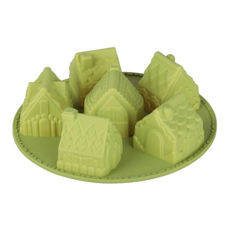 Форма для выпечки 6 ячеек 26х6см Домики силикон 856-186