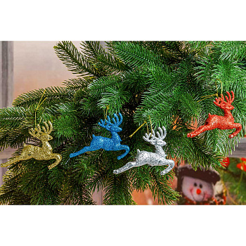 Подвеска JL24-9040 Олени 4шт 10см микс (1200)