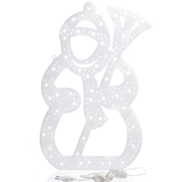 Гирлянда-панно СНЕГОВИК ЦВЕТНОЕ/D-40см, пластик/