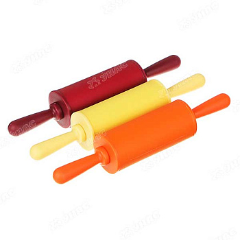 Скалка мини СИЛИКОН 23*4см 891-324 4цвета