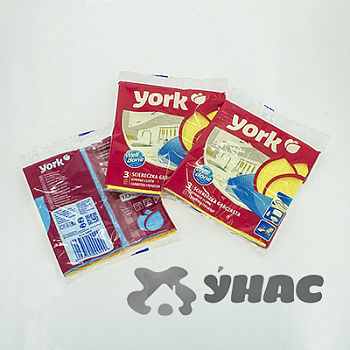 Салфетка York 3шт (резин.)  х25