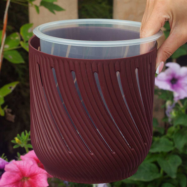 Кашпо Fleurs З,1 л Бордо КШ-3729 х8 