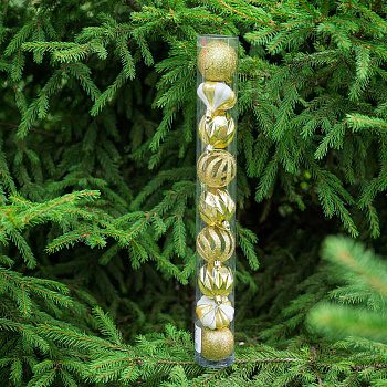 Набор елочных украшений 6ADZCKE9-J5-2 6 см9 шт Шары Золото