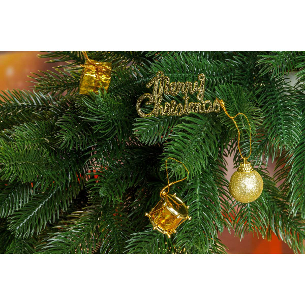 Набор елочных украшений G009 12шт 3см Микс (шарики, подарки,барабаны) Золото (540)