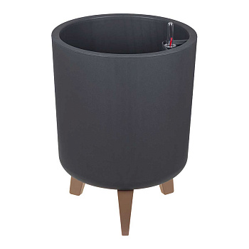 Кашпо ФЛОРИАН высокое D 300 мм 19 л с автополивом Графитовый М3159 х1 