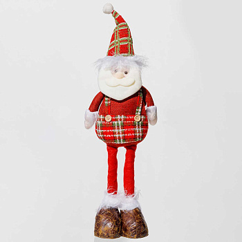 Фигура новогодняя AKK012A Дед Мороз 49-68см телескопические ноги, красный