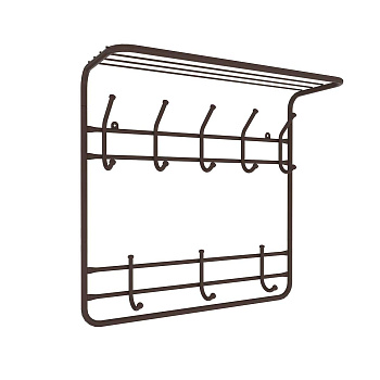 Вешалка 2-х ярусная 60см коричневый ВСП8К х1