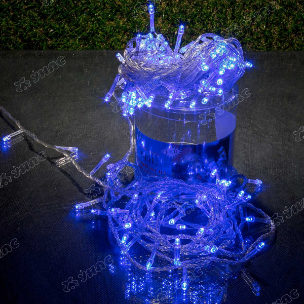 Гирлянда LED L-2-7 140 ламп прозрачный провод соединение синий