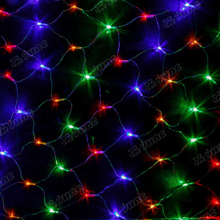 Гирлянда сетка LED LW/1-6 132 лампочек, прозрачный провод 1,5*1,5 цветной