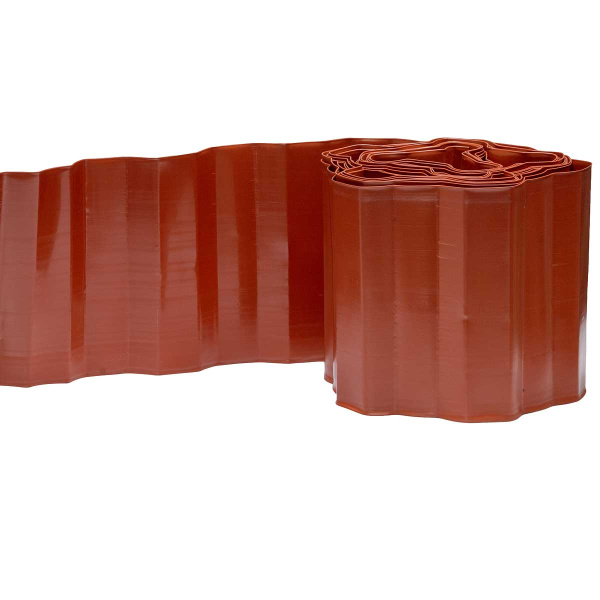 Лента бордюрная ВОЛНА Длина 9м высота 15см коричневая