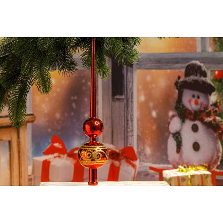 Макушка Т249-1 Пика 28см красная с рис.вензель (260)