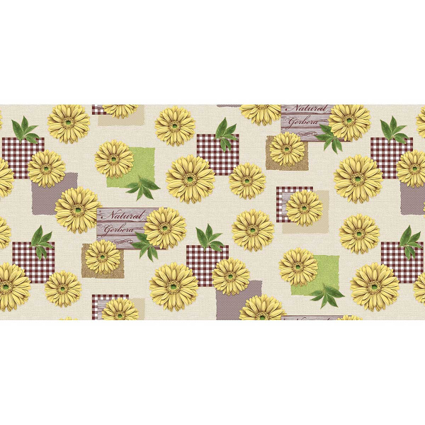 Клеенка н/о 135*20  ПЕРФЕКТ 621/15 (Герберы Розовые)Тверь