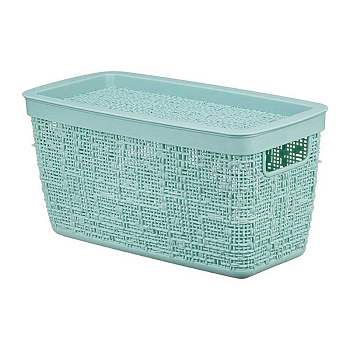 Коробка БЯЗЬ с крышкой 28х14х14 4л Морская волна М2325