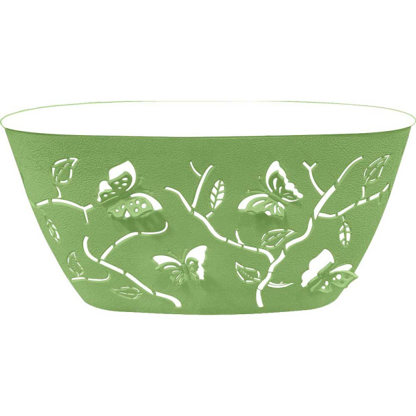 Горшок БАБОЧКИ со вст овал 4л зеленое яблоко х12 