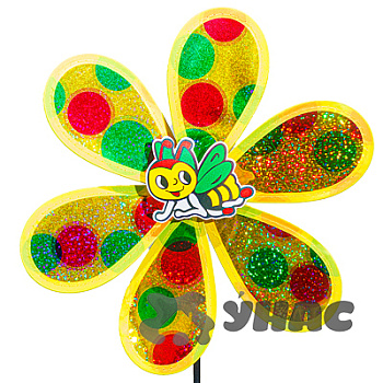 Ветряк D-30см желт. с кружочками NA1519 (300)