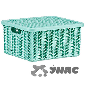 Коробка ВЯЗАНИЕ 1,5л с крышкой ФИСТАШКОВЫЙ М2368(16)