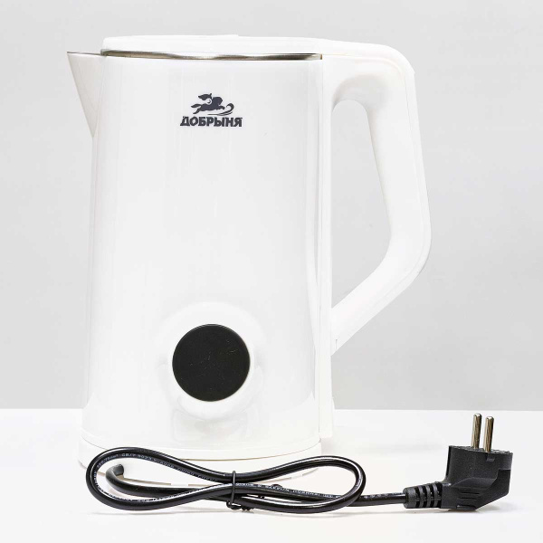 Эл. чайник Добрыня 1,8л 2000Вт пласт. белый DO-1265 с LED дисплеем х12