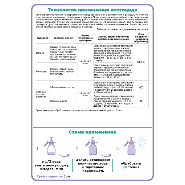 Средство для защиты растений Щелково Агрохим Медея 5 мл