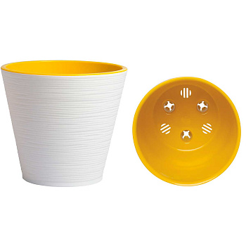 Горшок КОНУС 1,3л БЕЛЫЙ с вклад К14-10 Ливин х23 