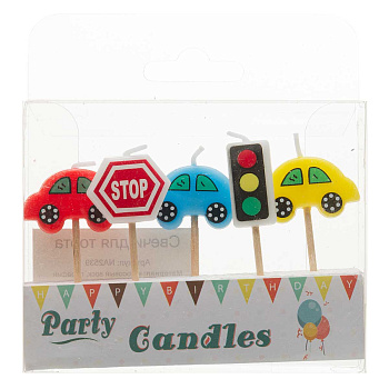 Свечи для торта NA2539 "Машина" 5шт в упаковке (360)