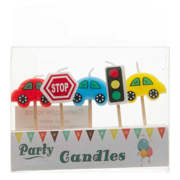 Свечи для торта NA2539 "Машина" 5шт в упаковке (360)