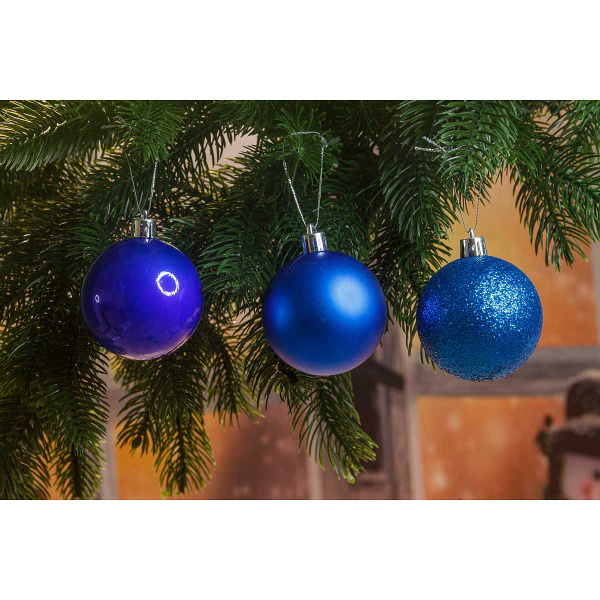 Шар Т264-2 6шт 6см (акрил/мат/блес) синий (140)