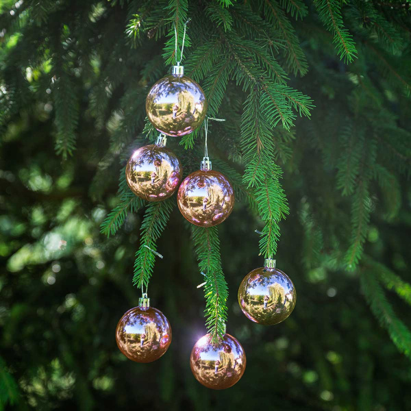 Шар Т173-9 6шт 6см (глянцевые) розовый (120/140)