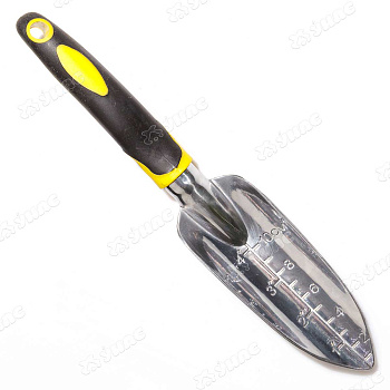 Совок посадочный  (JD6052 B) широкий алюминиевый с пластиковой ручкой САДОВИТА