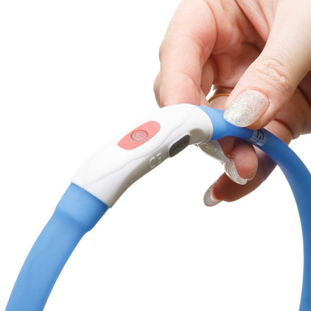 Ошейник 55*1,5см свет-ся 3реж микс USB NA2615 (144