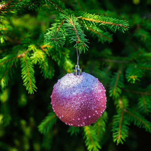 Шар с бисером JY8800624S150-4 6 шт 8 см Розовый (64)