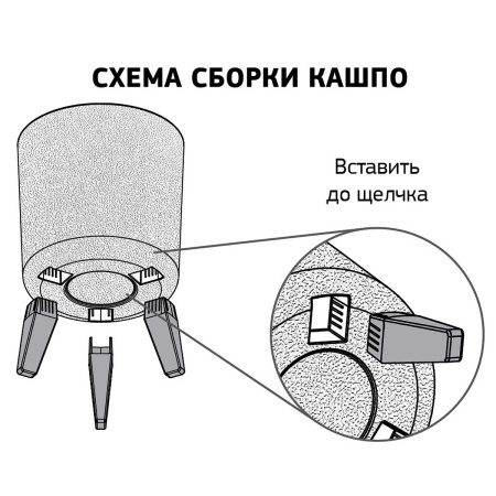Кашпо ФЛОРИАН высокое D 300 мм 19 л с автополивом белый ротанг М3159 х1 