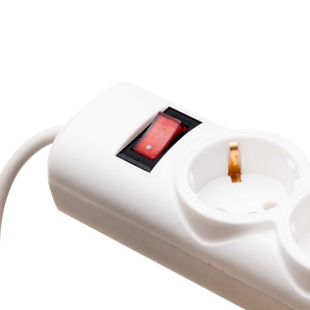 Удлинитель Премиум с кнопкой 3 гнезда 3 метра ПВС 3*0,75 с заземлением х30