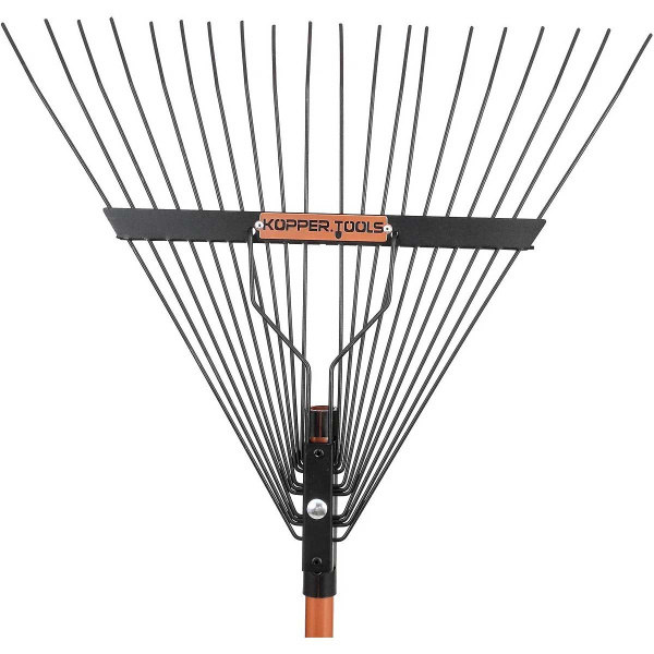 Грабли веерные металлические 20 зубьев KOPPER TOOLS с дюралюминиевым черенком ФИ.076-02