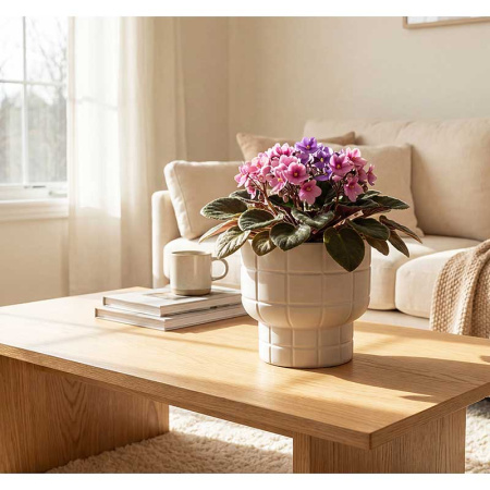 Кашпо КАРЕ D150мм 1л со вставкой белый М3256 х16 