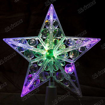 Макушка светодионая ЗВЕЗДА АЖУРНАЯ /16см,10 лампочек/