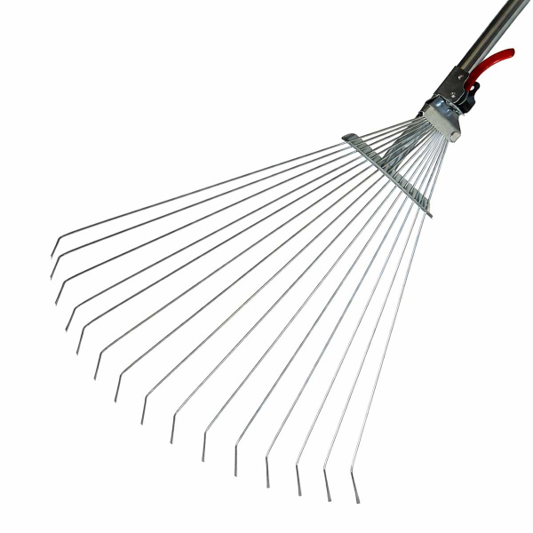 Грабли веер 15-зубьев (130223-15) с черенком раздвижные проволочные САДОВИТА (25)