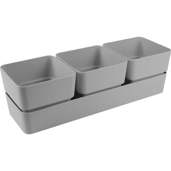 Кашпо Фиори Трио Серый жемчуг КШ-0524 х12 