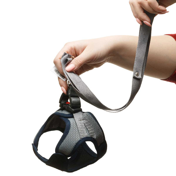 Шлейка-жилетка+поводок сетка трехслойная на липучке Малая