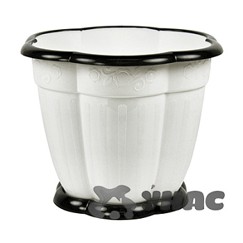 Горшок ВОСТОРГ 1,5 БЕЛЫЙ с поддоном БШ1234 (24) 