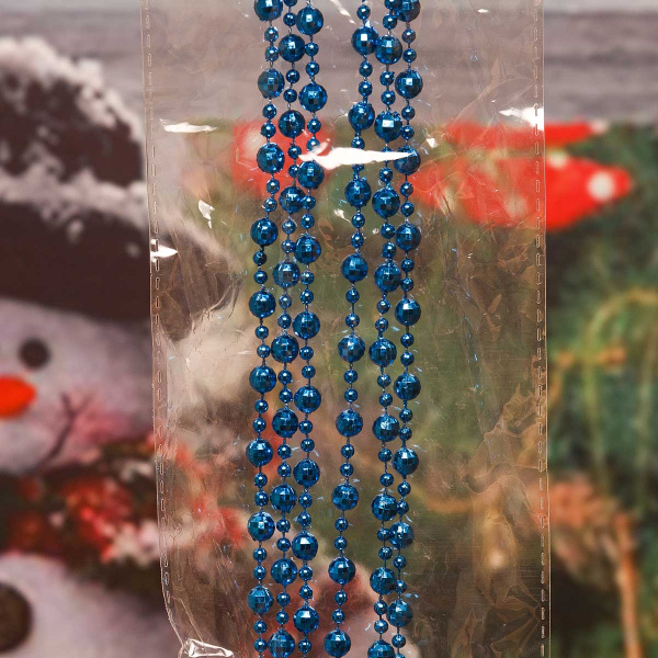 Цепь новогодняя Т182-4 1,8м Шар гран d-0,8 син х24