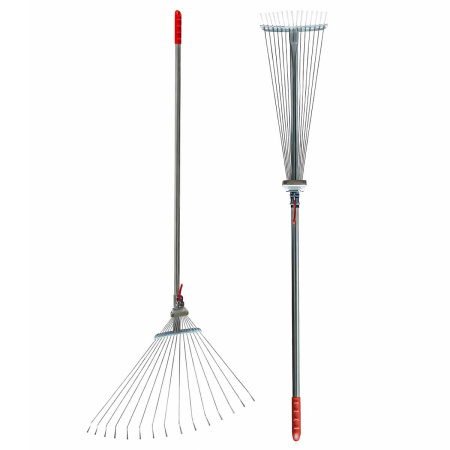Грабли веер 15-зубьев (130223-15) с черенком раздвижные проволочные САДОВИТА (25)