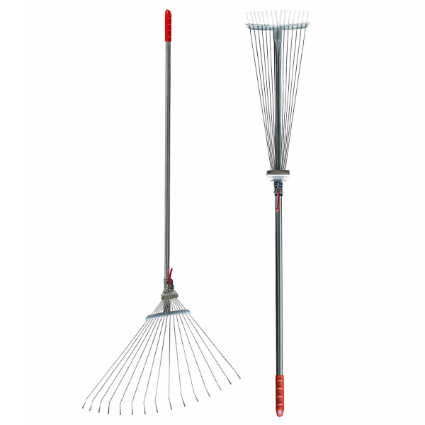 Грабли веер 15-зубьев (130223-15) с черенком раздвижные проволочные САДОВИТА (25)