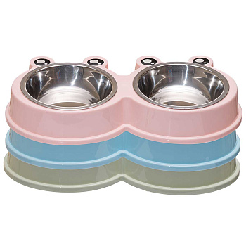 Миска для животных двойная 2*150 мл 27*14 см NA2648