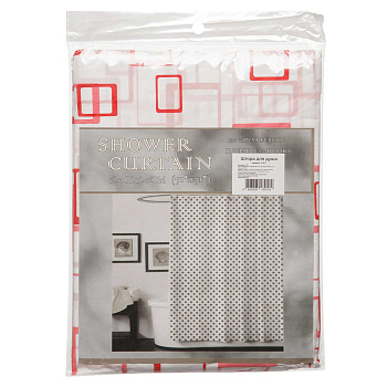Шторы для ванной 180*180 см с рисунком РВХ G-9-7NA 
