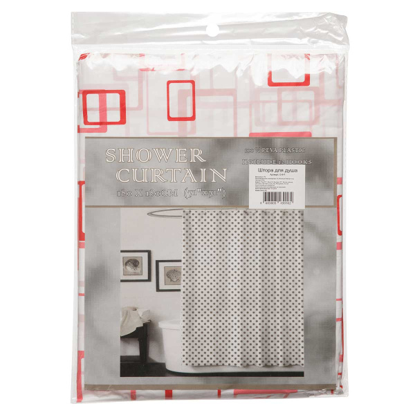 Шторы для ванной 180*180 см с рисунком РВХ G-9-7NA 
