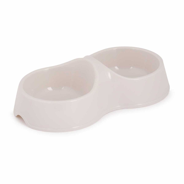 Миска для кошек 0,2л двойная бежевый БШ8272 х34