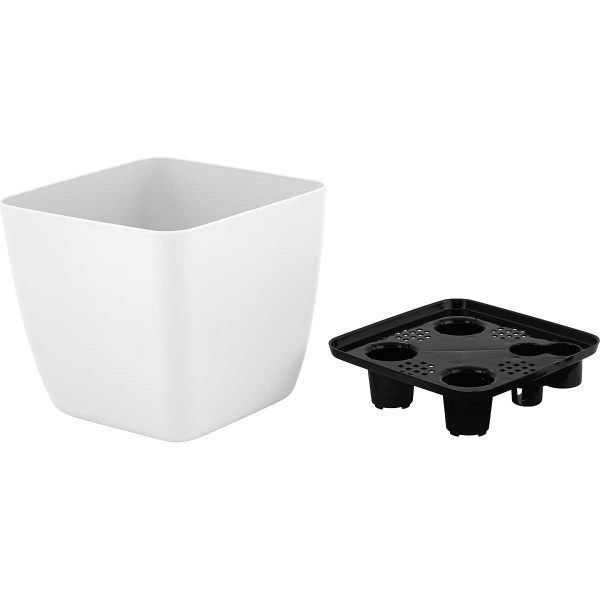 Горшок ВИЕННА ОРХИД 1,5л квадрат белый жемчуг 