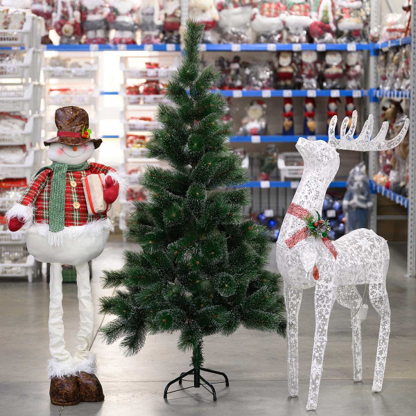 Елка HJ150-81серебро  150см 144ветки мет.подст.