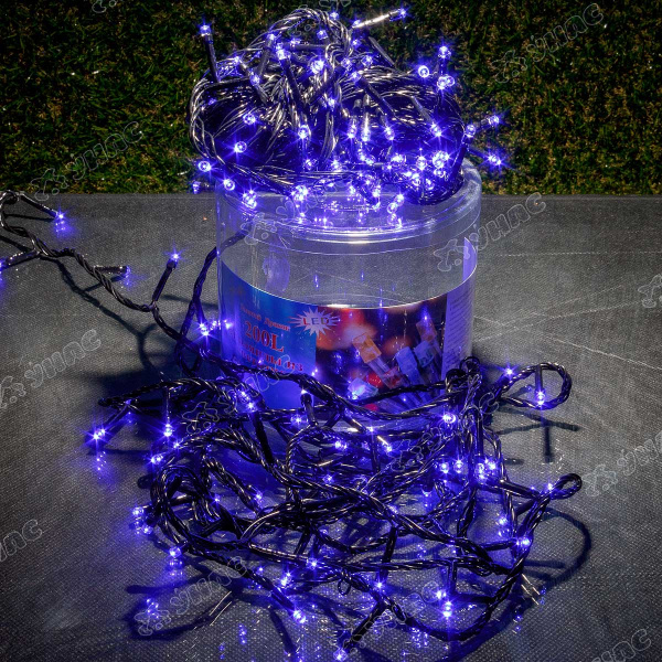 Гирлянда LED LН-5-7 200 ламп черный провод для соединения синий